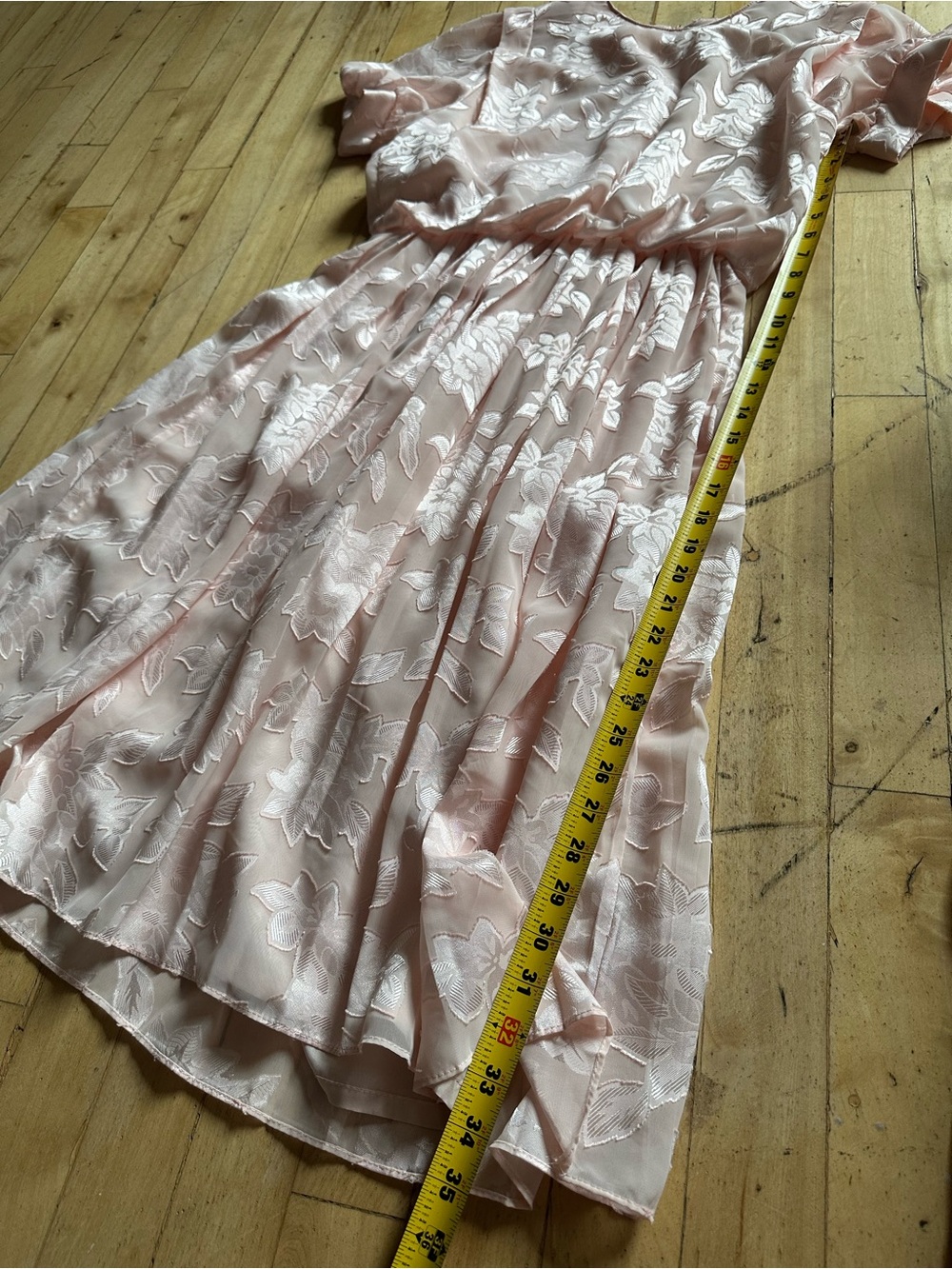 Vintage Women's Blush Pink Floral Midi Dress - Picture 9 of 11